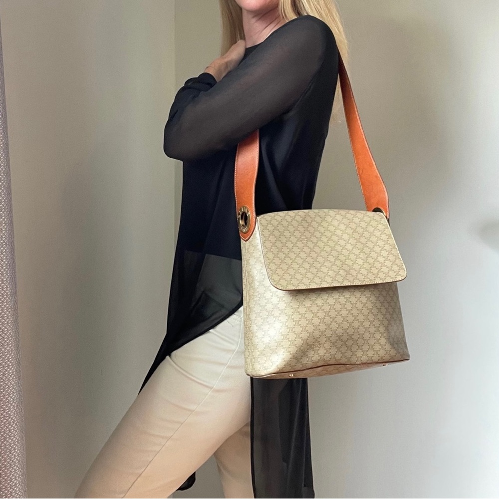 CELINE Shoulder Messenger Bag Macadam